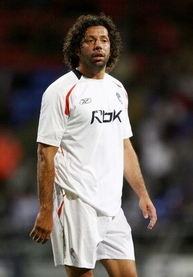 BOLTON, ENGLAND - AUGUST 1: Ivan Campo of Bolton Wanderers in action during the friendly match  between Bolton Wanderers and Espanyol at The Reebok Stadium on August 1, 2007 in Bolton, England. (Photo by Clive Brunskill/Getty Images)