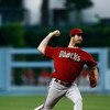 LOS ANGELES, CA - JUNE 02:  Dan Haren #15 of the Arizona Diamondbacks throws a pitch against the Los Angeles Dodgers at Dodger Stadium on June 2, 2009 in Los Angeles, California.  (Photo by Jeff Gross/Getty Images)