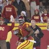 LOS ANGELES - OCTOBER 4:  David Ausberry of the USC Trojans runs after a catch for a 59 yard touchdown against the Oregon Ducks in the fourth quarter of the game on October 4, 2008 at the Los Angeles Memorial Coliseum in Los Angeles, California.  USC won 