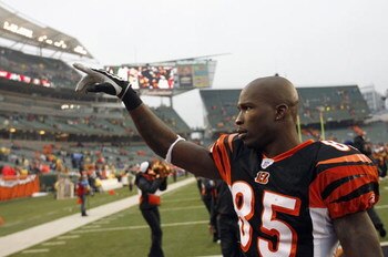 CINCINNATI - DECEMBER 09: Chad Johnson# 85 of the Cincinnati Bengals celebrates after the game against the St. Louis Rams at Paul Brown Stadium on December 9, 2007 in Cincinnati, Ohio. Cincinnati defeated St. Louis 19-10. (Photo by Kevin C. Cox/Getty Imag