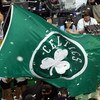 BOSTON - JUNE 17:  A Boston Celtics flag is on the court after the Celtics defeated the Los Angeles Lakers in Game Six of the 2008 NBA Finals on June 17, 2008 at TD Banknorth Garden in Boston, Massachusetts. NOTE TO USER: User expressly acknowledges and a