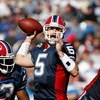 ORCHARD PARK, NY - OCTOBER 19: Trent Edwards #5  of the Buffalo Bills throws a pass against the San Diego Chargers on October 19, 2008 at Ralph Wilson Stadium in Orchard Park, New York.  (Photo by Rick Stewart/Getty Images)