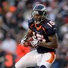 DENVER - DECEMBER 21:  Wide receiver Brandon Marshall #15 of the Denver Broncos makes a 24 yard reception before fumbling the ball to the Buffalo Bills in the third quarter during NFL action at Invesco Field at Mile High on December 21, 2008 in Denver, Co
