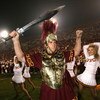 LOS ANGELES, CA - NOVEMBER 29:  The USC Trojans mascot performs after the game against the Notre Dame Fighting Irish at Los Angeles Memorial Coliseum on November 29, 2008 in Los Angeles, California. The Trojans defeated the Fighting Irish 38-3.  (Photo by