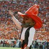 STILLWATER, OK - OCTOBER 30:  Pistol Pete, the mascot of the Oklahoma State University Cowboys, entertains the fans during the game against the University of Oklahoma Sooners at Boone Pickens Stadium on October 30, 2004 in Stillwater, Oklahoma. The Sooner