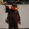ATLANTA - NOVEMBER 1: The Virginia Tech Hokie mascot rallies the Hokie fans at the game between the Georgia Tech Yellow Jackets and the Virginia Tech Hokies on November 1, 2007 at Bobby Dodd Stadium at Historic Grant Field in Atlanta, Georgia.  The Hokies
