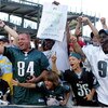PHILADELPHIA - SEPTEMBER 23:  Fans of the Philadelphia Eagles celebrate after their team defeated the Detroit Lions on September 23, 2007 at Lincoln Financial Field in Philadelphia, Pennsylvania.  The Eagles defeated the Lions 56 to 21.  (Photo by Jim McI