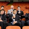 PITTSBURGH - JUNE 02:  Announcer Don Cherry (center) talks with NHL top prospects (L-R) Brayden Schenn, John Tavares, Evander Kane, Matt Duchene and Victor Hedman during the Pittsburgh Penguins and Detroit Red Wings Team Practices before Game 3 of the 200