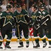 DALLAS - APRIL 12:  (L-R) Shayne Corson #72, Chris Therien #6, Steve Ott #29 and Bill Guerin #13 of the Dallas Stars share some words during a break in game three of the first round of the 2004 Stanley Cup Playoffs against the Colorado Avalanche at the Am