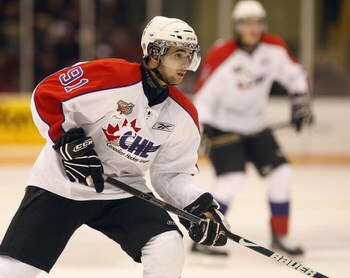 OSHAWA, ON - JANUARY 14:  Nazem Kadri #91 of Team Cherry skates in the 2009 Home Hardware CHL/NHL Top Prospects Game against Team Orr on Wednesday January 14, 2009 at the General Motors Centre in Oshawa, Ontario. Team Orr defeated Team Cherry 6-1. (Photo 