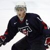 LAKE PLACID, NY - AUGUST 09: Jordan Schroeder #12 of Team USA skates against Team Sweden at the USA Hockey National Junior Evaluation Camp on August 9, 2008 at the Olympic Center in Lake Placid, New York.  (Photo by Bruce Bennett/Getty Images)