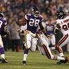 MINNEAPOLIS - NOVEMBER 30:  Adrian Peterson #28 of the Minnesota Vikings runs with the ball against of the Chicago Bears at the Metrodome on November 30, 2008 in Minneapolis, Minnesota.  (Photo by Jonathan Ferrey/Getty Images)