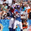 HONOLULU, HI - FEBRUARY 10:  Running Adrian Peterson #28 of the NFC's Minnesota Vikings does a celebratory hip bump with teammate Tony Richardson #49 after Peterson scores a touchdown to give the NFC its first lead over the AFC during the 2008 NFL Pro Bow
