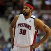 AUBURN HILLS, MI - APRIL 24:  Rasheed Wallace #30 of the Detroit Pistons looks across the court in Game Three of the Eastern Conference Quarterfinals against the Cleveland Cavaliers during the 2009 NBA Playoffs at the Palace of Auburn Hills on April 24, 2