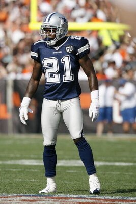 CLEVELAND - SEPTEMBER 7:  Adam Jones #21 of the Dallas Cowboys looks on during the game against the Cleveland Browns at Cleveland Browns Stadium on September 7, 2008 in Cleveland, Ohio.  (Photo by Kevin C. Cox/Getty Images)