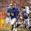 GAINESVILLE, FL - NOVEMBER 11:  Percy Harvin #8 of the University of Florida Gators carries the ball during the game against the South Carolina Gamecocks on November 11, 2006 at Ben Hill Griffin Stadium in Gainesville, Florida. Florida defeated South Caro
