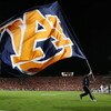 AUBURN, AL - SEPTEMBER 20:  A member of the Auburn Tigers celebrates after the offense scored against the LSU Tigers at Jordan-Hare Stadium on September 20, 2008 in Auburn, Alabama. LSU defeated Auburn 26-21.  (Photo by Doug Benc/Getty Images)