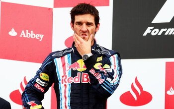 NORTHAMPTON, UNITED KINGDOM - JUNE 21:  Mark Webber of Australia and Red Bull Racing is seen on the podium after finishing second during the British Formula One Grand Prix at Silverstone on June 21, 2009 in Northampton, England.  (Photo by Clive Mason/Get