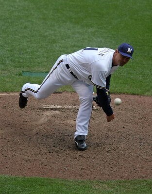 MILWAUKEE - MAY 14: Trevor Hoffman #51 of the Milwaukee Brewers delivers the ball against the Florida Marlins on May 14, 2009 at Miller Park in Milwaukee, Wisconsin. The Brewers defeated the Marlins 5-3.  (Photo by Jonathan Daniel/Getty Images)