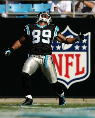 CHARLOTTE, NC - OCTOBER 26:  Steve Smith #89 of the Carolina Panthers celebrates after a catch against the Arizona Cardinals during their game  on October 26, 2008 at Bank of America Stadium in Charlotte, North Carolina.  (Photo by Streeter Lecka/Getty Im
