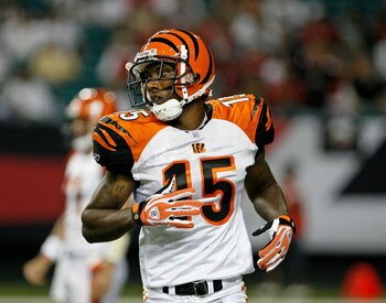 ATLANTA - AUGUST 27:  Wide receiver Chris Henry #15 of the Cincinnati Bengals gets into position before the snap during the game against the Atlanta Falcons on August 27, 2007 at the Georgia Dome in Atlanta, Georgia.  The Falcons beat the Bengals 24-19.  