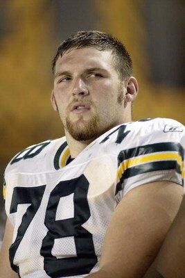 PITTSBURGH - AUGUST 11:  Allen Barbre #78 of the Green Bay Packers looks on during the game against the Pittsburgh Steelers on August 11, 2007 at Heinz Field in Pittsburgh, Pennsylvania.  (Photo by Rick Stewart/Getty Images)