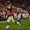 ORLANDO, FL - DECEMBER 27:  Carlton Jones #33 of the Florida State Seminoles scores a touchdown during the Champs Bowl against the Wisconsin Badgers on December 27, 2008 at the Citrus Bowl in Orlando, Florida.  (Photo by Sam Greenwood/Getty Images)