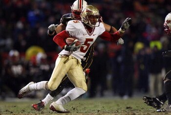 COLLEGE PARK, MD - NOVEMBER 22:  Preston Parker #5 of the Florida State Seminoles runs the ball against the Maryland Terrapins on November 22, 2008 at Byrd Stadium in College Park, Maryland.  (Photo by Jim McIsaac/Getty Images)