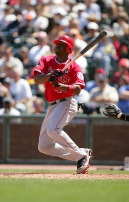 SAN FRANCISCO - JUNE 17:  Torii Hunter #48 of the Los Angeles Angels of Anaheim bats against the San Francisco Giants at AT&T Park on June 17, 2009 in San Francisco, California.  (Photo by Ezra Shaw/Getty Images)