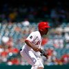 ANAHEIM, CA - JUNE 14:  Chone Figgins #9 of the Los Angeles Angels of Anaheim runs against the San Diego Padres at Angel Stadium on June 14, 2009 in Anaheim, California. The Angels defeated the Padres 6-0.  (Photo by Jeff Gross/Getty Images)