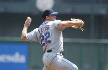 CINCINNATI - JULY 21:  Pitcher Al Leiter #22 of the New York Mets throws a pitch during the MLB game against the Cincinnati Reds on July 21, 2002  at Cinergy Field in Cincinnati, Ohio.  The Reds defeated the Mets 9-1. (Photo By Matthew Stockman/Getty Imag