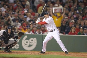 BOSTON - JUNE 11: Jason Bay #44 of the Boston Red Sox makes contact against the New York Yankees at Fenway Park on June 11, 2009 in Boston, Massachusetts.  (Photo by Jim Rogash/Getty Images)
