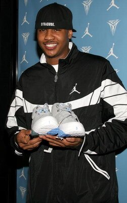 LOS ANGELES, CA - NOVEMBER 16:  NBA basketball player Carmelo Anthony of the Denver Nuggets attends the premiere of his MELO M3 signature shoe held at the Shag Hollywood on November16, 2006 in Los Angeles, California.  (Photo by Frederick M. Brown/Getty I
