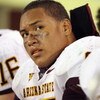 EUGENE, OR - NOVEMBER 03: Shawn Lauvao #67 of the Arizona State Sun Devils looks on from the sidelines during the game against the Oregon Ducks at Autzen Stadium on November 3, 2007 in Eugene, Oregon. The Ducks defeated the Sun Devils 35-23. (Photo by Ott