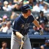 NEW YORK - JUNE 07:  Gabe Gross #26 of the Tampa Bay Rays at bat  against the New York Yankees during their game on June 7, 2009 at Yankee Stadium in the Bronx borough of New York City.  (Photo by Chris McGrath/Getty Images)
