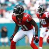 JACKSONVILLE, FL - SEPTEMBER 16:  Cornerback DeAngelo Hall #21 of the Atlanta Falcons defends against Jacksonville Jaguars the at Alltel Stadium on September 16, 2007 in Jacksonville, Florida. The Jaguars defeated the Falcons 13-7.  (Photo by Doug Benc/Ge