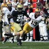 BOULDER, CO - SEPTEMBER 16:  Chris McGaha #13 of the Arizona State Sun Devils is unable to hang onto a pass as Terrence Wheatley #26 of the University of Colorado Buffaloes defends at Folsom Field on September 16, 2006 in Boulder, Colorado.  (Photo by Dou