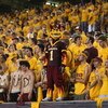 TEMPE, AZ - SEPTEMBER 20:  Arizona State Sun Devils mascot Sparky stands with the student section during hte game with  the Georgia Bulldogs  on September 20, 2008 at Sun Devil Stadium in Tempe, Arizona.  Georgia won 27-10.  (Photo by Stephen Dunn/Getty I
