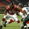 Atlanta Falcons guard Kynan Forney sets to block  against the Philadelphia Eagles during a Monday Night Football game on ABC September 12, 2005 in Atlanta.  (Photo by Al Messerschmidt/Getty Images)