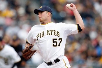 PITTSBURGH - APRIL 13:  Zach Duke #57 of the Pittsburgh Pirates pitches during the Opening Day game against the Houston Astros at PNC Park on April 13, 2009 in Pittsburgh, Pennsylvania.  (Photo by: Gregory Shamus/Getty Images)