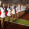 PASADENA, CA - JANUARY 01:  The USC Trojans song girls sing the fight song after the Trojans defeated the Penn State Nittany Lions during the 95th Rose Bowl Game presented by Citi on January 1, 2009 at the Rose Bowl in Pasadena, California.  (Photo by Ste