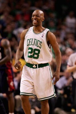 BOSTON - MAY 8:  Sam Cassell #28 of the Boston Celtics reacts during the game against the Cleveland Cavaliers in Game Two of the Eastern Conference Semifinals during the 2008 NBA Playoffs on May 8, 2008 at the TD Banknorth Garden in Boston, Massachusetts.