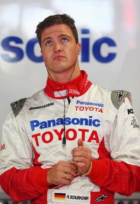 MONZA, ITALY - SEPTEMBER 07:  Ralf Schumacher of Germany and Toyota prepares to drive during practice for the Italian Formula One Grand Prix at the Autodromo Nazionale di Monza on September 7, 2007 in Monza, Italy.  (Photo by Mark Thompson/Getty Images)