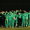 JOHANNESBURG, SOUTH AFRICA - JUNE 23: Joel Santana of South Africa (r) leads a team talk during South Africa Training at The Rand Stadium on June 23, 2009 in Johannesburg, South Africa.  (Photo by Laurence Griffiths/Getty Images)