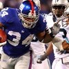 EAST RUTHERFORD, NJ - DECEMBER 21:  Derrick Ward #34 of the New York Giants runs the ball against the Carolina Panthers in overtime on December 21, 2008 at Giants Stadium in East Rutherford, New Jersey. (Photo by Jim McIsaac/Getty Images)