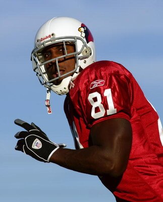 TEMPE, AZ - NOVEMBER 30:  Wide Receiver Anquan Boldin #81 of the Arizona Cardinals poses during a portrait session at Cardinals Training Facility on November 30, 2004 in Tempe, Arizona.  (Photo by Donald Miralle/Getty Images)