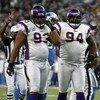 DETROIT - DECEMBER 07:  (L-R) Kevin Williams #93 and Pat Williams #94 of the Minnesoa Vikings in action during the NFL game against the Detroit Lions at Ford Field on December 7, 2008 in Detroit, Michigan.  The Vikings defeated the Lions 20-16.  (Photo by