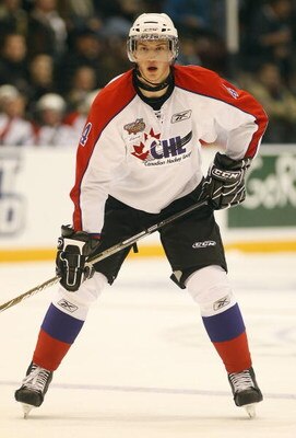 OSHAWA, ON - JANUARY 14:  Taylor Doherty #4 of Team Cherry skates in the 2009 Home Hardware CHL/NHL Top Prospects Game against Team Orr on Wednesday January 14, 2009 at the General Motors Centre in Oshawa, Ontario. Team Orr defeated Team Cherry 6-1. (Phot