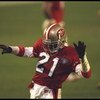 29 Jan 1995:  Defensive back Deion Sanders of the San Francisco 49ers celebrates during Super Bowl XXIX against the San Diego Chargers at Joe Robbie Stadium in Miami, Florida.  The 49ers won the game, 49-26. Mandatory Credit: Doug Pensinger  /Allsport