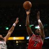 BOSTON - MAY 02:  Ben Gordon #7 of the Chicago Bulls takes a shot as Eddie House #50 of the Boston Celtics defends in Game Seven of the Eastern Conference Quarterfinals during the 2009 NBA Playoffs at TD Banknorth Garden on May 2, 2009 in Boston, Massachu